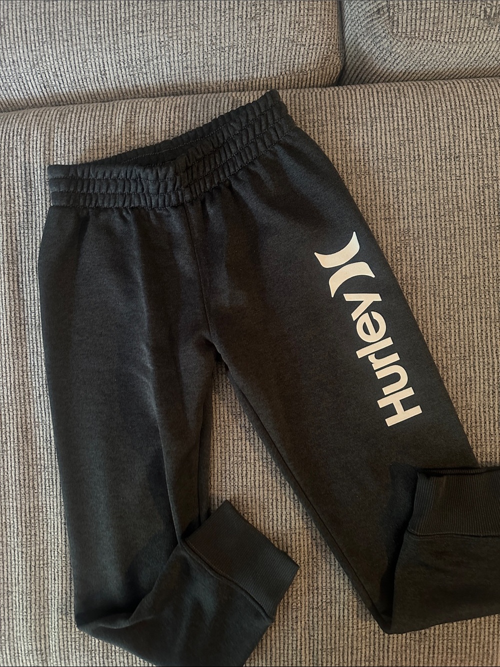 Hurley Black Kids Logo Joggers with White Side Print